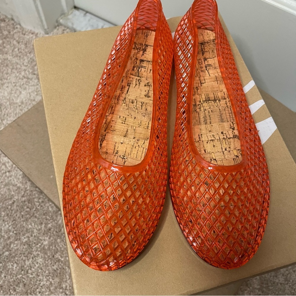 Nicole Miller Women’s Ballet Jellies Orange Stylish Shoes NWOT 9